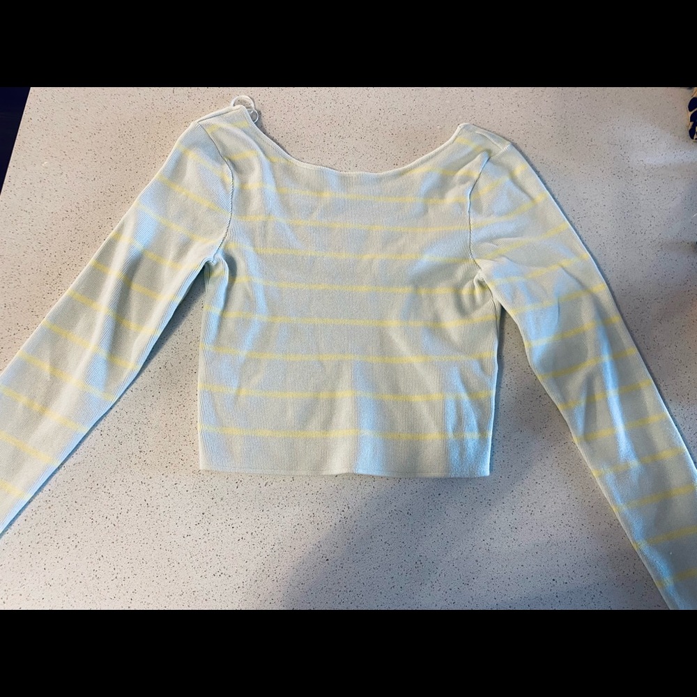 Zara Blue and Yellow Striped Shirt